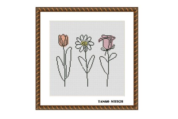 Abstract Flowers Cross Stitch Pattern Review