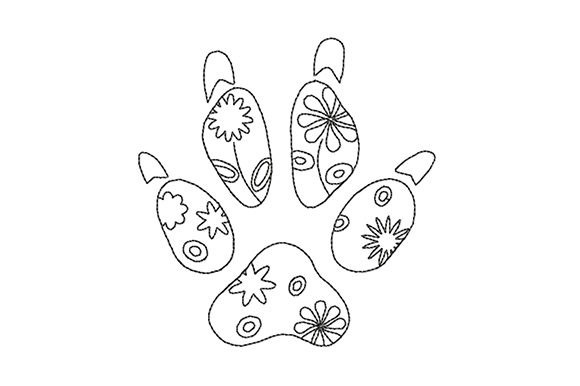 Dog Paw Prints with Flowers Review