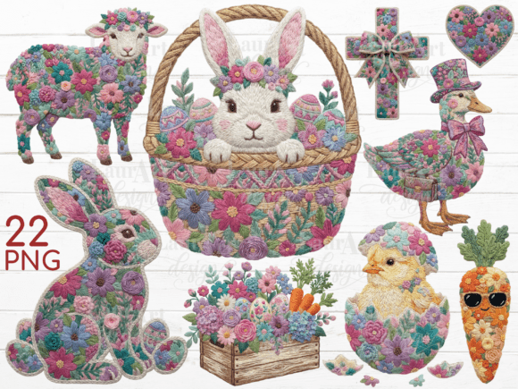 Faux Embroidery Floral Easter Review