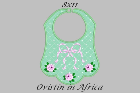 Review: Green Cute Adorable Baby Bib with Roses Large