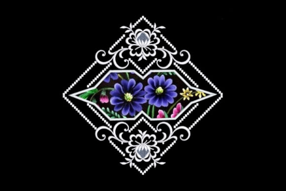 Reviewing Flowers Satin Applique Quilt Block