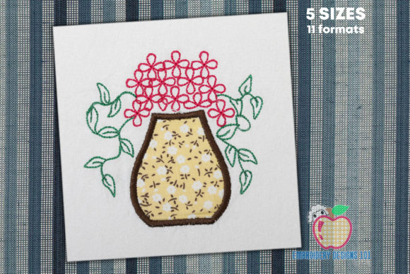 Reviewing Spring Flowers in Pot Applique for Etsy Shops