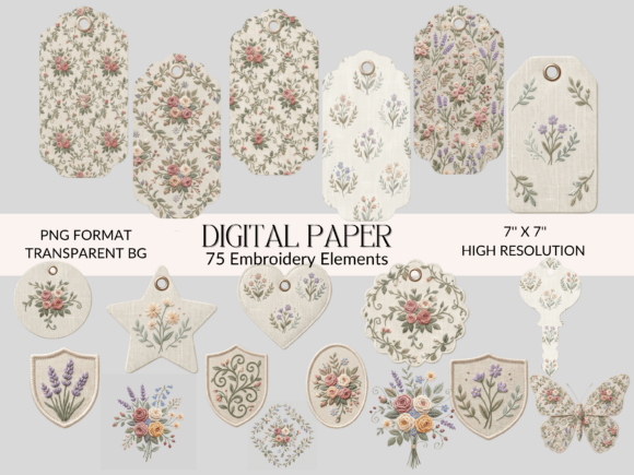 Reviewing the Floral Embroidery Clipart Bundle